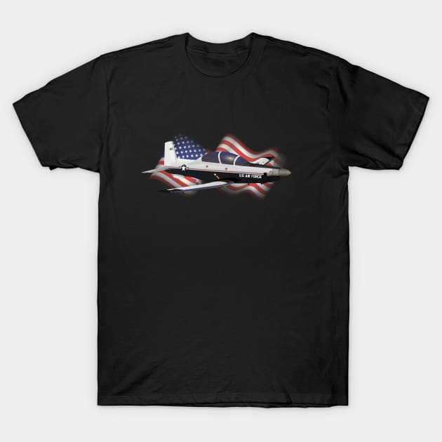 Patriotic T-6 Texan II Trainer Aircraft T-Shirt by NorseTech